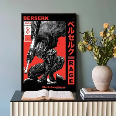Anime Berserk Guts Black Swordsman Classic Design Wall Art