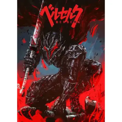 Anime Berserk Logo And Guts Poster