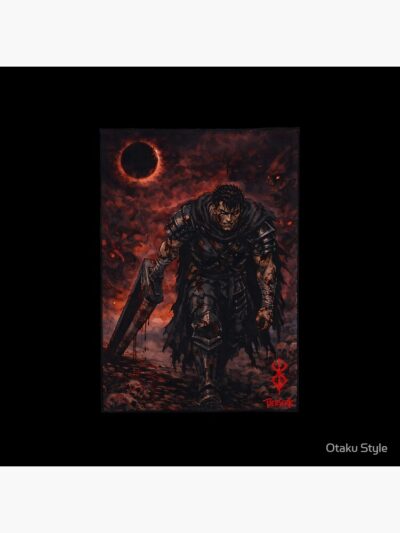 Alternative view of Anime Bersrek Guts Vintage Throw Pillow