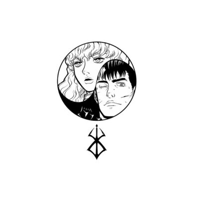 Alternative view of Guts And Griffith Eclipse Profile Berserk Manga Tote Bag