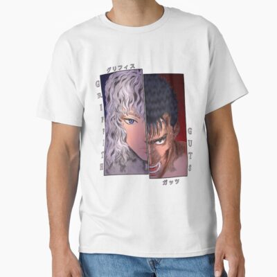 Scribble White Hawk And Black Swordsman T-shirt