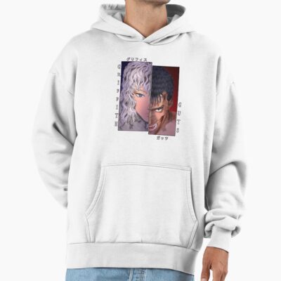 Scribble White Hawk And Black Swordsman Hoodie