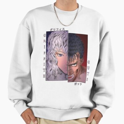 Scribble White Hawk And Black Swordsman Sweatshirt
