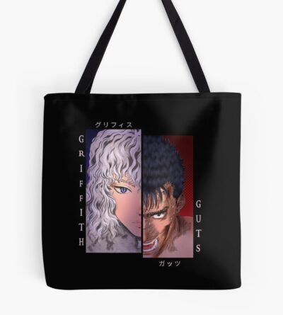Scribble White Hawk And Black Swordsman Tote Bag