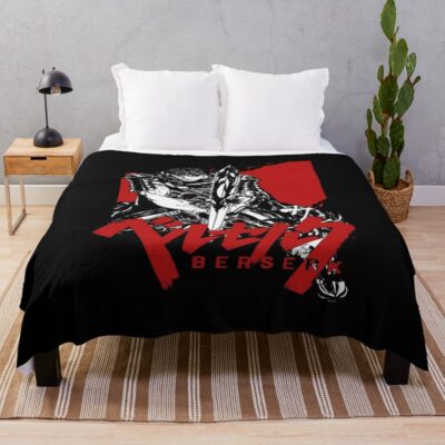 Anime Berserk Guts Black Swordsman Vintage Design Throw Blanket