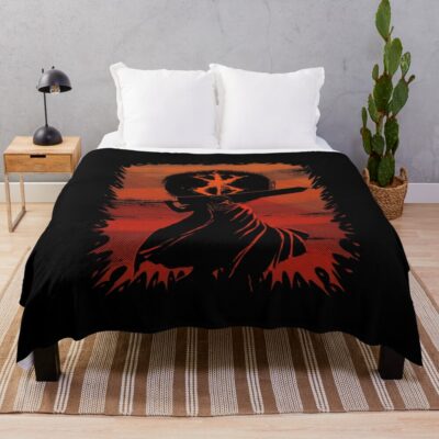 Berserk The Struggler Guts Retro Design Throw Blanket