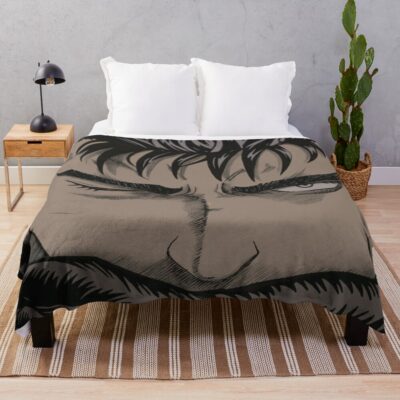 Berserk Guts The Black Swordsman Retro Throw Blanket