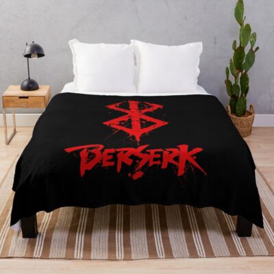 Anime Berserk Logo Fantasy Style Throw Blanket