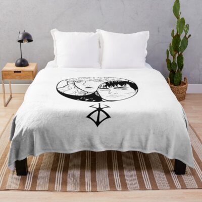 Guts And Griffith Eclipse Profile Berserk Manga Throw Blanket