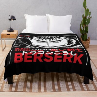 Anime Berserk Guts Depressed Swordman Throw Blanket