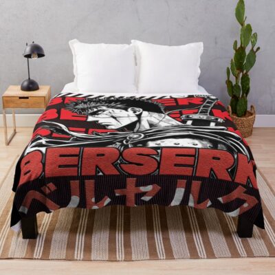 Anime Berserk Guts The Cursed Wanderer Throw Blanket