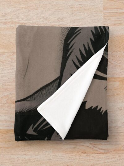 Alternative view of Berserk Guts The Black Swordsman Retro Throw Blanket