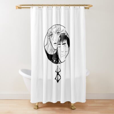 Guts And Griffith Eclipse Profile Berserk Manga Shower Curtain