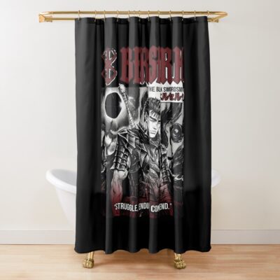 Hot Design Anime Berserk The Black Swordsman Shower Curtain