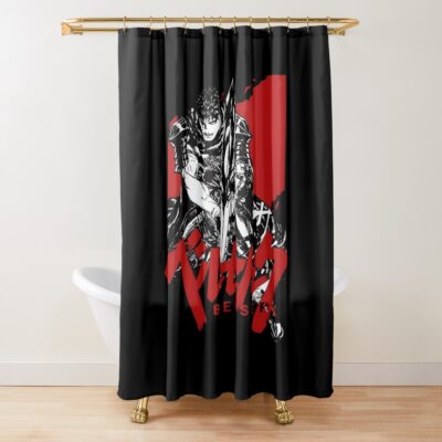 Anime Berserk Guts Black Swordsman Vintage Design Shower Curtain