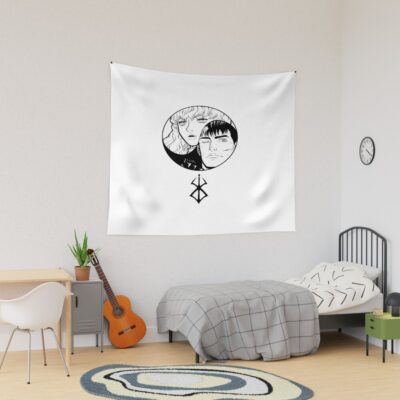 Guts And Griffith Eclipse Profile Berserk Manga Tapestry