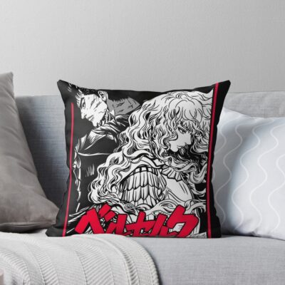 Berserk Guts With Griffith Classic Design Throw Pillow