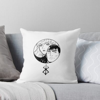 Guts And Griffith Eclipse Profile Berserk Manga Throw Pillow