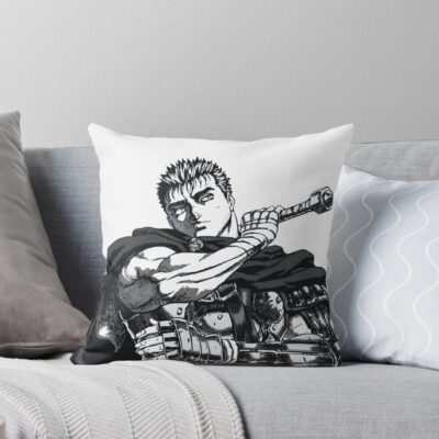 The Black Swordsman Rage Against Fate Throw Pillow