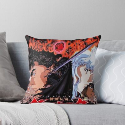 Best Anime Berserk Guts And Griffith Vintage Throw Pillow