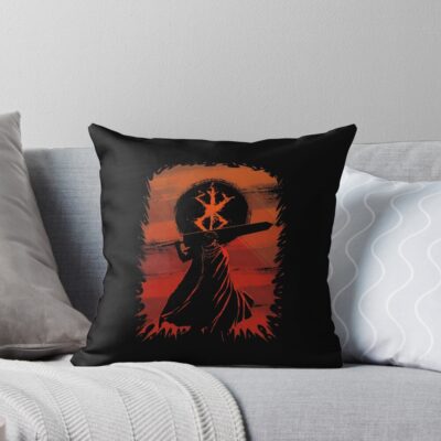 Berserk The Struggler Guts Retro Design Throw Pillow